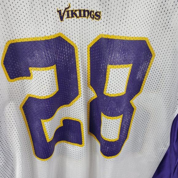NFL Jersey Men XL Adrian Peterson #28 Minnesota Vikings White Purple Reebok - Picture 4 of 7